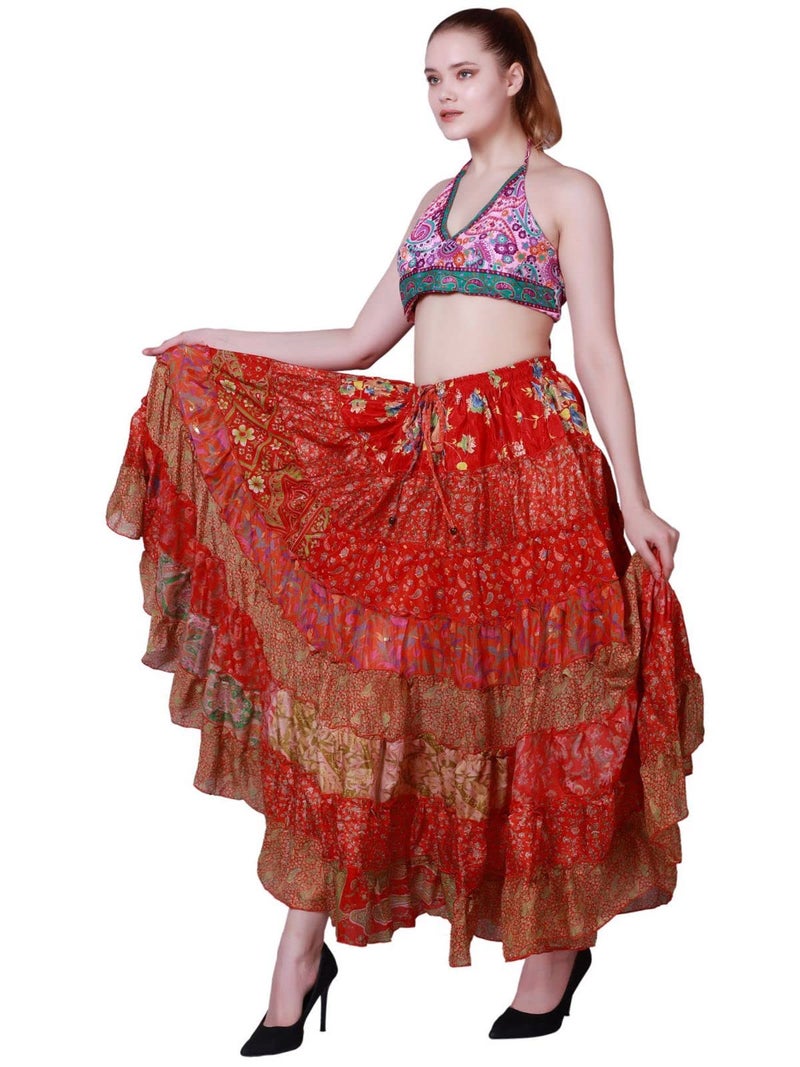 Wevez Women's Pack of 3 Tribal Style 7-Layer Skirt, One Size, Assorted - Image 1